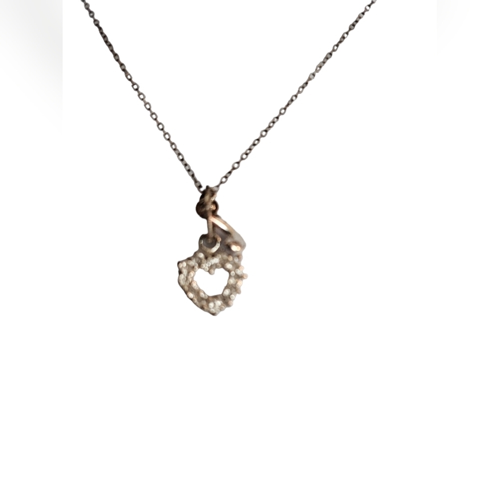 Heart rhinestone necklace with letter J